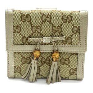 Gucci GG Canvas Double Hook Wallet Beige